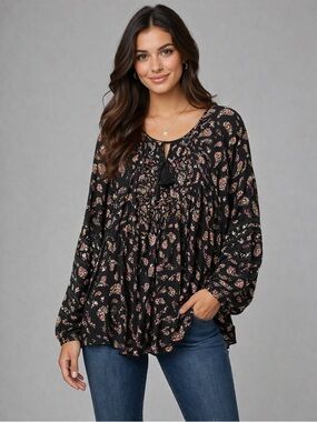 Old Navy women's long-sleeve, loose-fit blouse